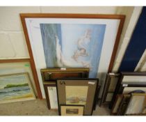 GROUP OF MIXED PICTURES, PRINTS, OILS ETC