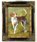 Stephen Clark, signed modern oil, Dog study, 38 x 27cm