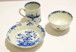 18th century Worcester fluted tea bowl and saucer in the hollow rock lily pattern together with a