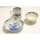 18th century Worcester fluted tea bowl and saucer in the hollow rock lily pattern together with a