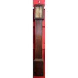 Victorian stick barometer in oak case, the dial by William Evans