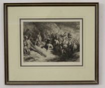 W A Norbeth, signed in pencil to margin, limited edition (17/40) black and white etching, "The
