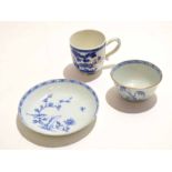 18th century Chinese blue and white tea bowl and saucer, together with an 18th century blue and