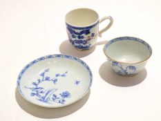 18th century Chinese blue and white tea bowl and saucer, together with an 18th century blue and