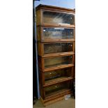 Early 20th century oak Globe Wernicke sectional bookcase with six glazed compartments and plain