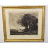 Indistinctly signed in pencil to margin, black and white mezzotint, circa 1927, Barberton landscape,