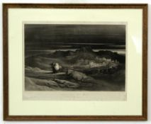 After John Martin, black and white mezzotint published by J Martin, 1837, "The Flight into Egypt",