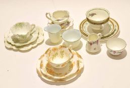 Group of Shelley and Foley tea wares, with two Shelley trios ,a Foley trio and various other pieces,