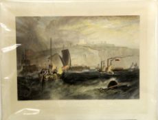 After J M W Turner, engraved by J T Willmore, hand coloured engraving, published by E Gambart &