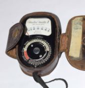 Western Master exposure meter in original leather case