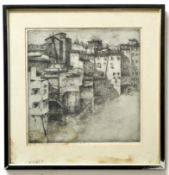 Edward di Roth, signed in pencil to margin, black and white etching, inscribed "Firenze 1912", 26