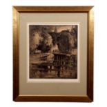 •AR Sir Frank William Brangwyn RA RWS RBA (1867-1956) "Port de Gand", etching, signed in pencil to