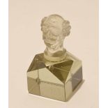 Victorian paperweight modelled as the head of a Victorian gentleman on shaped base