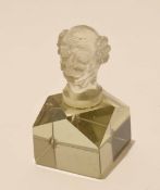 Victorian paperweight modelled as the head of a Victorian gentleman on shaped base