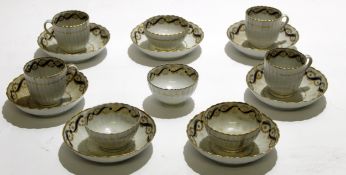 Group of late 18th Century Worcester comprising of four coffee cups, four teacups and seven