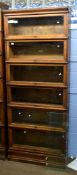 Early 20th century oak Globe Wernicke sectional bookcase with six glazed fronted compartments,