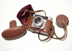 Compur Rapid camera with a Steinheil lens in leather carrying case