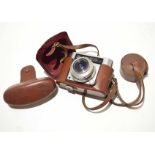 Compur Rapid camera with a Steinheil lens in leather carrying case