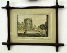 After Paul Samby, coloured print, "View of the Governor of the Poor Knights Tower and the Garter