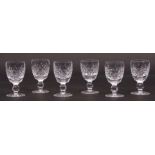 Set of six Waterford Lismore sherry glasses (6)