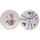 Early 19th century Swansea porcelain plate decorated in enamels with bird in a branch amongst