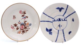 Early 19th century Swansea porcelain plate decorated in enamels with bird in a branch amongst