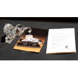 Swarovski silver crystal model of a lion from The Inspiration Africa series 1995, complete with