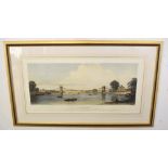 After Letitia Byrne, "View of the Suspension Bridge across the Thames", hand coloured engraving,