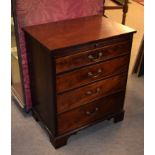 19th century mahogany chest with brushing slide over four full width drawers (constructed from