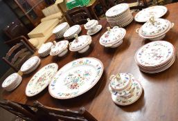Extensive mid-19th century Worcester dinner service including four tureens, two soup tureens, two