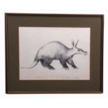 •AR Jonathan Kingdon (Born 1937), "Aardvark", black and white print, signed, numbered 10/100 and