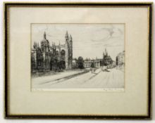 M Oliver Rae, signed in pencil to margin, two black and white etchings, inscribed "Kings Parade,