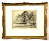 Arthur Henry Knighton Hammond, signed in pencil to margin, black and white etching, "Haddon Hall