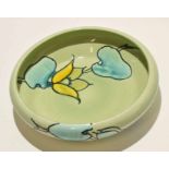 Green glazed Art Deco bowl with signature for Susie Coopers, 28cm diam