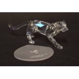 Swarovski silver crystal model of a leopard