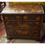 18th century and later walnut and pine lined chest with moulded edge over two short and two full