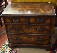 18th century and later walnut and pine lined chest with moulded edge over two short and two full