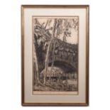 •AR Sir Frank William Brangwyn RA RWS RBA (1867-1956) Figures by a bridge, etching, signed in pencil