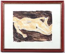 AR Tessa Newcomb (born 1955) Reclining nude mixed media, initialled and dated 93 lower right, 13 x
