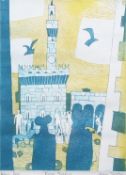 AR Julian Trevelyan, RA, (1910-1988) "Piazza Siangria" coloured artist's proof etching, signed,
