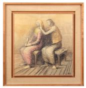 AR After Henry Moore, Figures coloured print