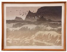 AR Elton Bennett (1911-1974) "Lands End" lithograph, signed and inscribed with title in pencil to
