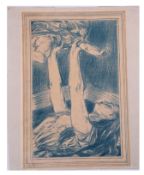 AR Charles Hazlewood Shannon, RA (1863-1937) "Flying Cupid" coloured lithograph, signed and