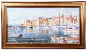 AR Ivan Z Jovanovic (born 1975) "St Tropez harbour" oil on canvas, signed and dated 86 lower right,