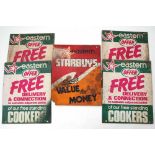 Four vintage Eastern Electricals card advertising signs together with a further promotional Star