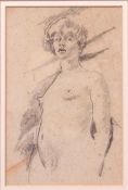 AR R Boyd Morrison (1896-1969) Nude pencil drawing, 20 x 13cm