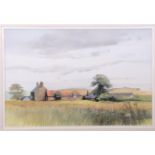 AR Donald Shannon (20th century) Farm in landscape watercolour, signed lower left