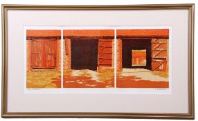 AR H John Jackson, ARE (born 1938) "Doorways" linocut, signed, numbered 31/75 and inscribed with