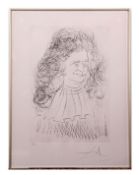 AR Salvador Dali (1904-1989) Portrait black and white etching, signed and numbered 205/250 in