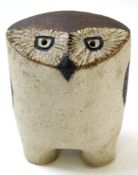 Rosemary Wren (1922-2013), pottery model of a stylised owl, the base impressed RD Wren, 17cm high